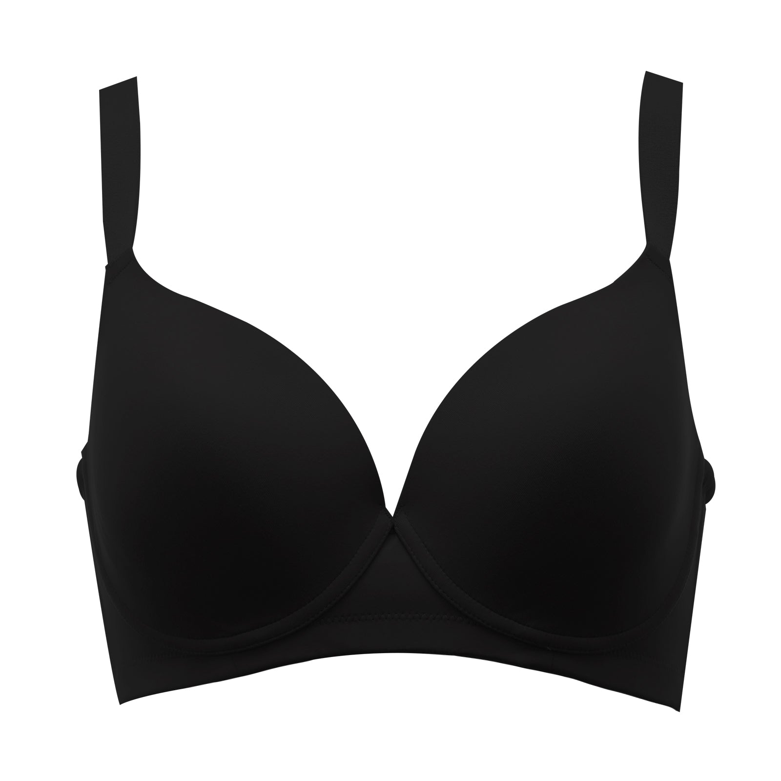 CADY HIGH COVERAGE T-SHIRT BRA - BLACK/BROWN