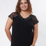 LACE TRIM SLIP ON NIGHT DRESS