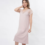 LACE TRIM SLIP ON NIGHT DRESS