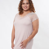 LACE TRIM SLIP ON NIGHT DRESS