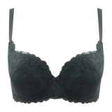 grey lace overlay 3/4 t-shirt bra