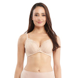 contrasting lace trimmed wireless bra