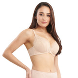contrasting lace trimmed wireless bra
