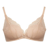 contrasting lace trimmed wireless bra
