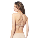 front clasp strappy racerback t-shirt bra - wireless