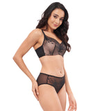 CONNIE CONCENTRIC LACE DEEP PLUNGE PUSH UP BRA