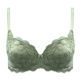 green lace overlay 3/4 cup bra