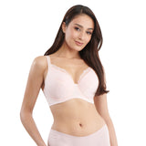 debbie curves lace paneled demi bra
