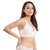 debbie curves lace paneled demi bra