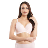 dejana curves lace paneled demi bra - plus