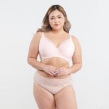 dejana curves lace paneled demi bra - plus