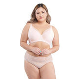 dejana curves lace paneled demi bra - plus