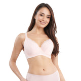 dejana curves lace paneled demi bra - plus