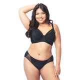 dia curves floral rippled and scalloped trimmed demi bra