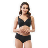 divani curves floral lace paneled demi bra - plus