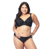 divani curves floral lace paneled demi bra - plus