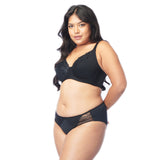 divani curves floral lace paneled demi bra - plus