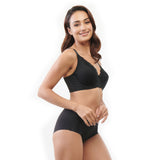 divani curves floral lace paneled demi bra - plus