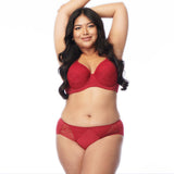 RIVERA HIGH PANELED FULL CUP BRA - RED