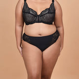 drop v lace trimmed bikini panty plus