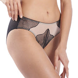 clara concentric lace paneled boyleg panty