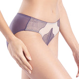 clara concentric lace paneled boyleg panty