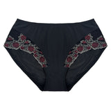 bristal plus size embroidered floral lace boyshort panty