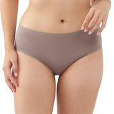 lace trimmed mid waist panty (pack of 2)
