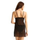 ivy polkadot print sheer slips