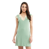 CARIN COMFY CAPPED SLEEVE LOUNGEWEAR DRESS