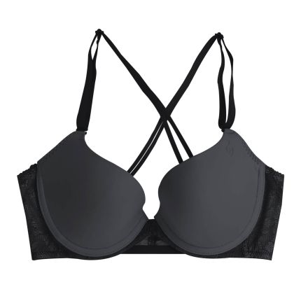 glitter dropped barebacked t-shirt bra with front clasp