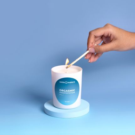orgasmic manifestations - sensual scented candles 180g - tender | mandarin bergamot frangipani amber santal vanilla - smile makers