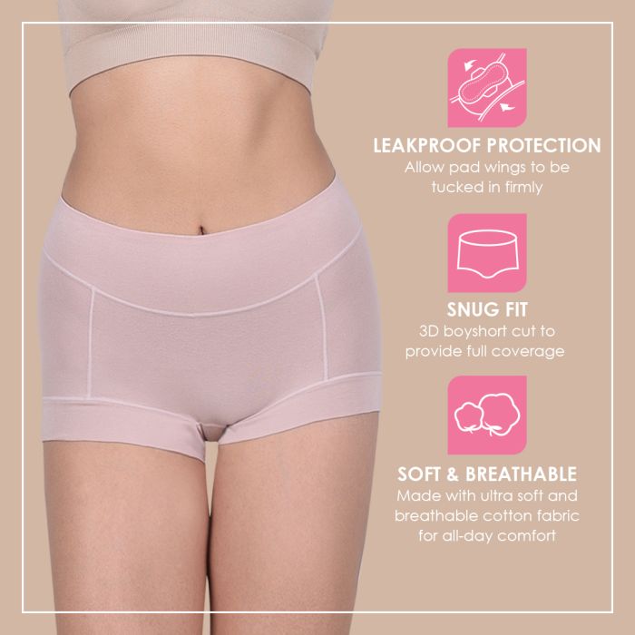 leak proof clean guard sanitary panty - overnight period panties - mid-rise